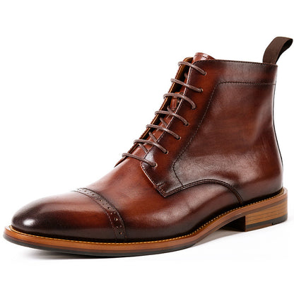 High-top Men's Leather Boots - Drivegears