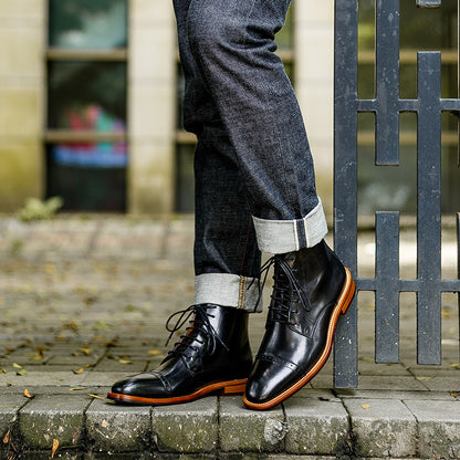 High-top Men's Leather Boots - Drivegears