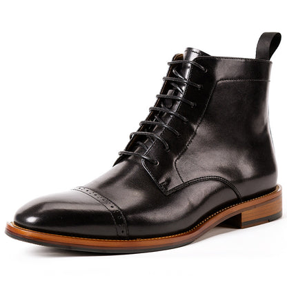 High-top Men's Leather Boots - Drivegears