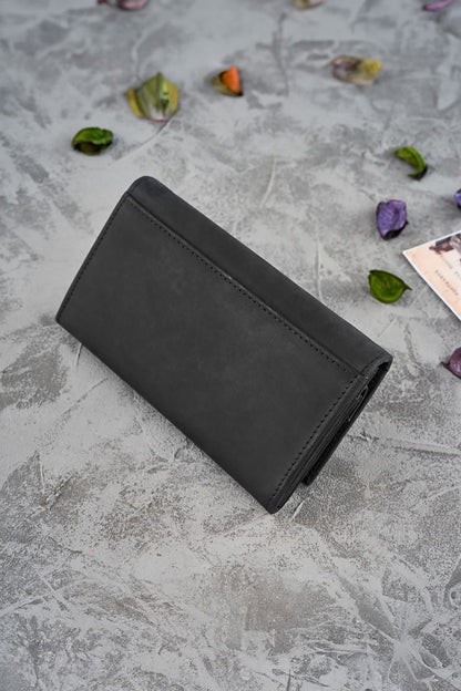 Medium Floral Aged Leather Wallet