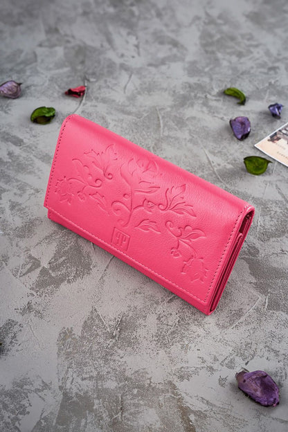 Medium Floral Leather Wallet with RFID Protection