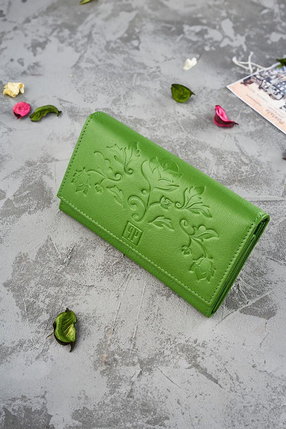 Medium Floral Leather Wallet with RFID Protection