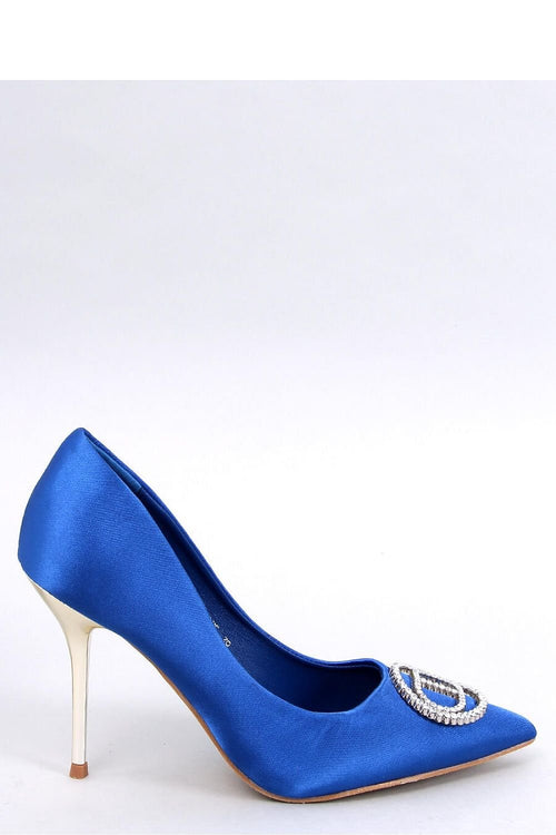 Sparkling Crystal Satin Stilettos with Metallic Heel