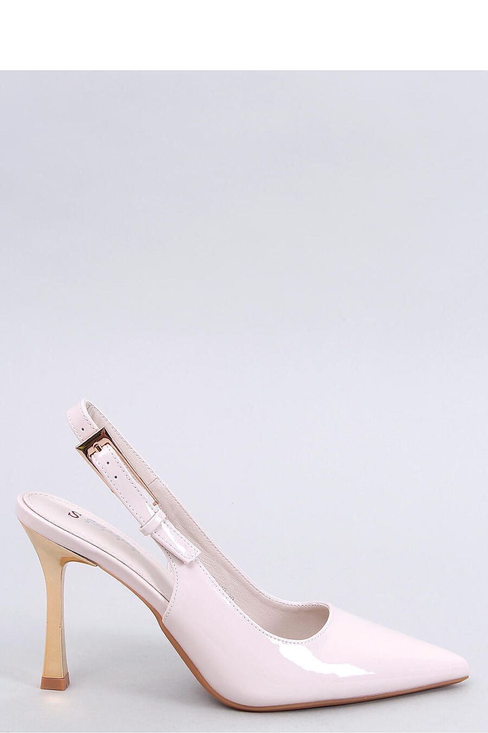 High heels model 200741 InelloGold Accent Open-Back Stiletto Heels with Flared Footbed