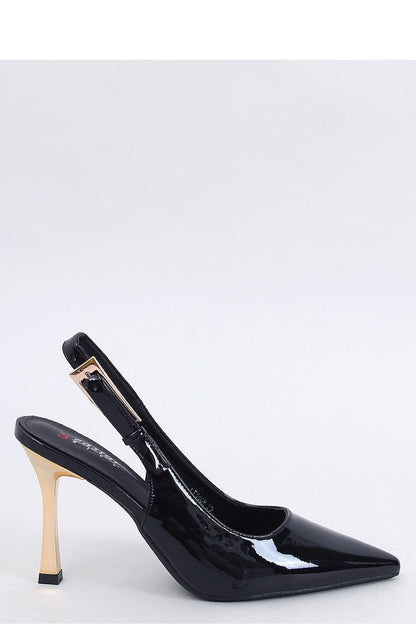 Elegant Open-Back Stiletto Heels with Gold Accents