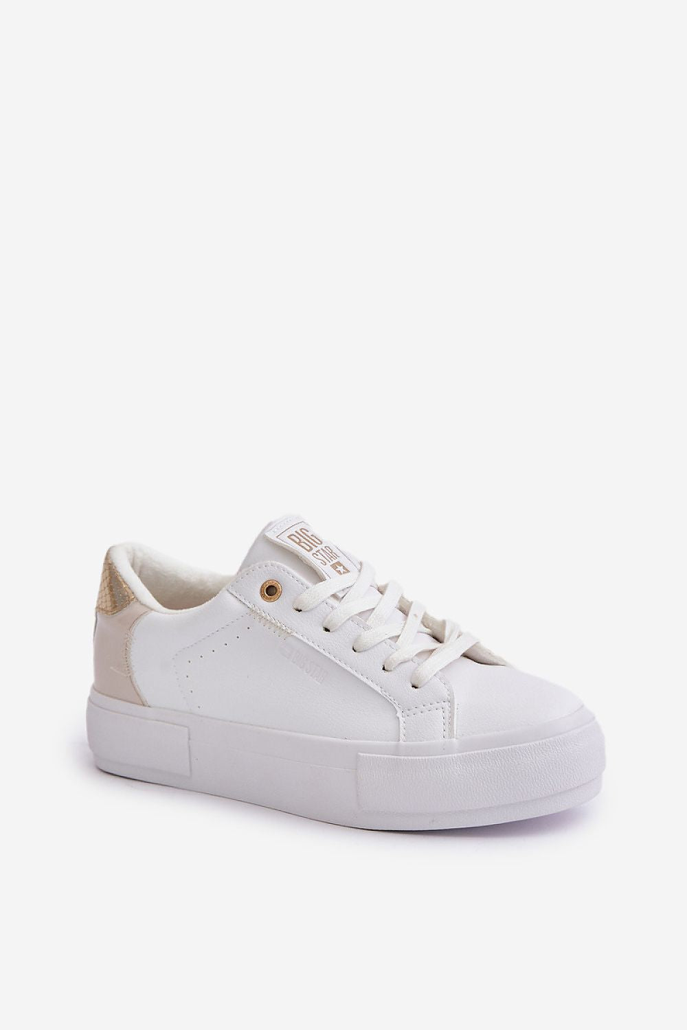 White-Gold Women's Sneakers