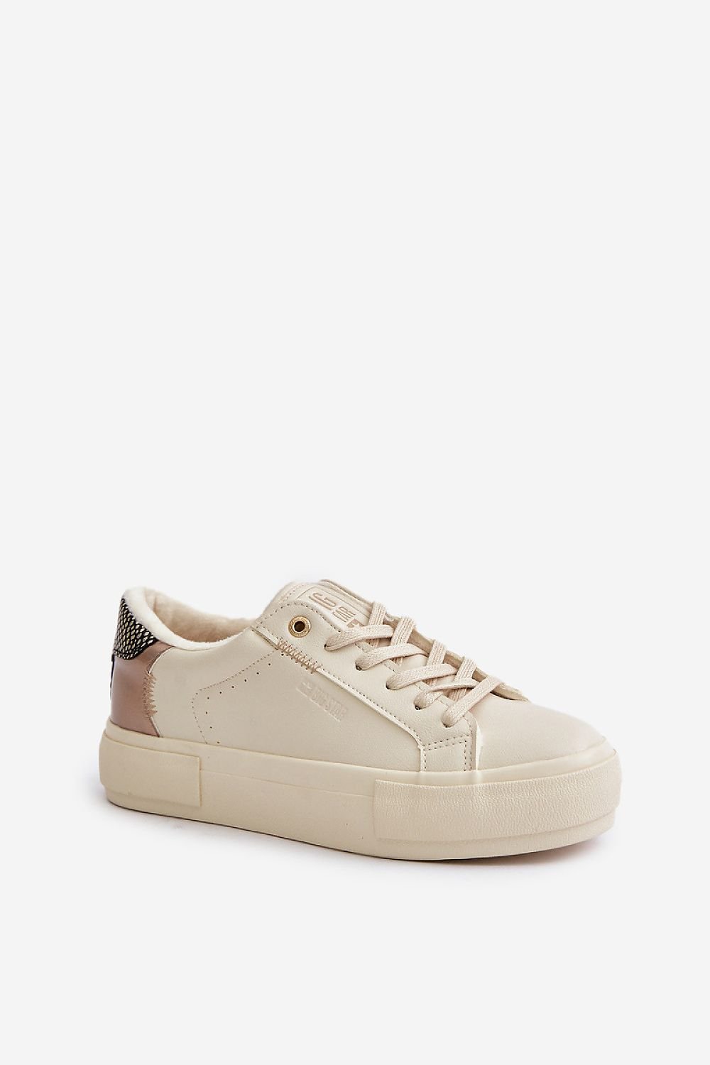 White-Gold Women's Sneakers