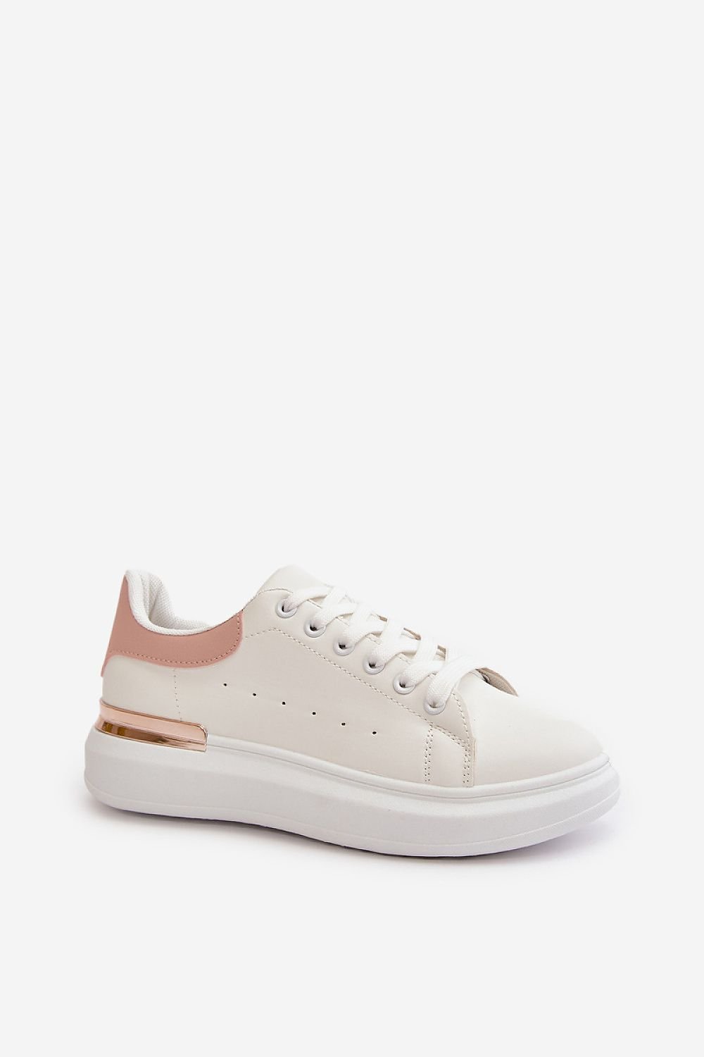 Trendy White-Black Rose Gold Sneakers