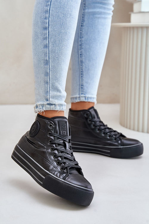 Black Leather Sneakers