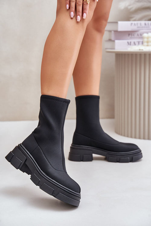 Short Boots with Flat Heel