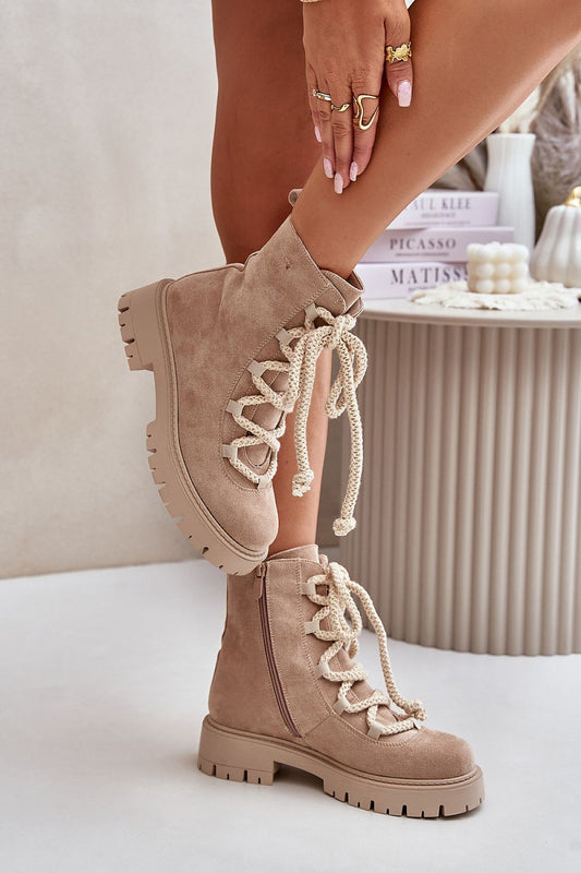 High Neck Beige Boot