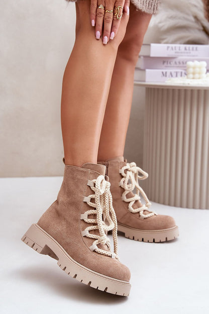 High Neck Beige Boot