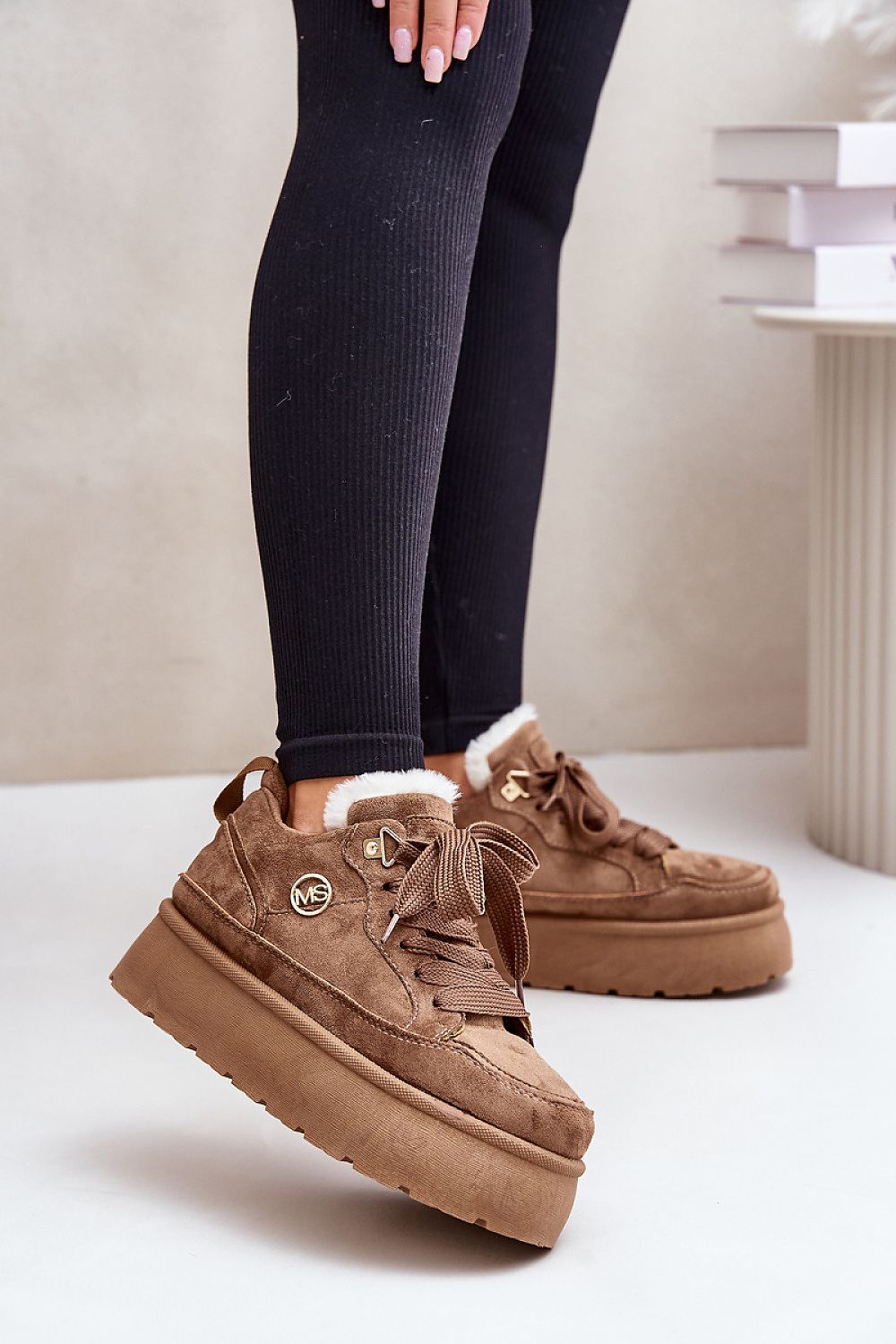 High Neck Soft Fur Sneakers