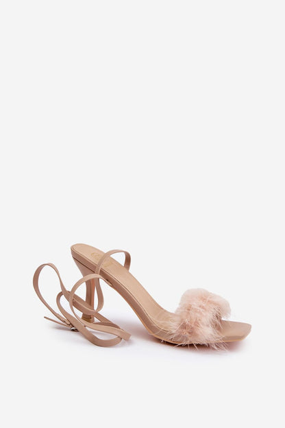 Feather Elegance Stiletto Sandals