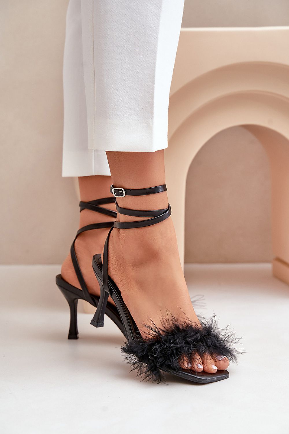 Feather Luxe Stiletto Sandals