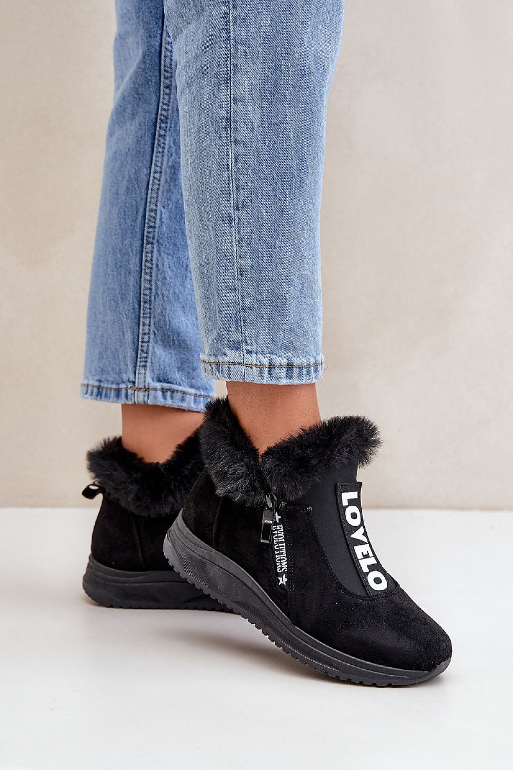 Women's Eco-Suede Sneakers with Fur Lining