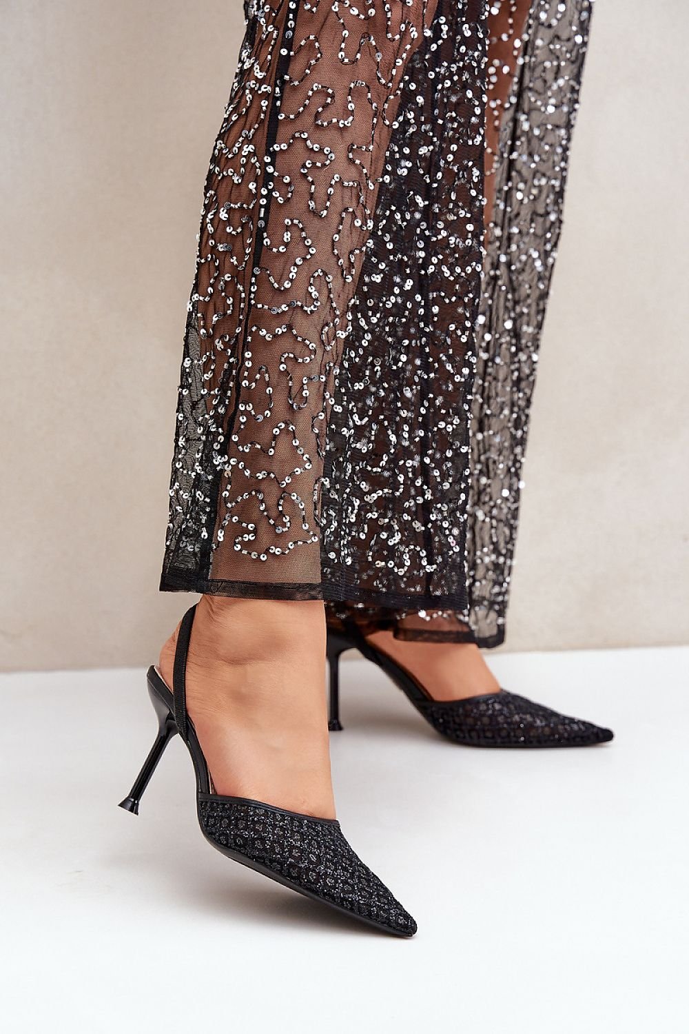 Sequined Elegance Party Heels