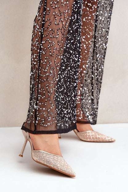 Sequined Elegance Party Heels